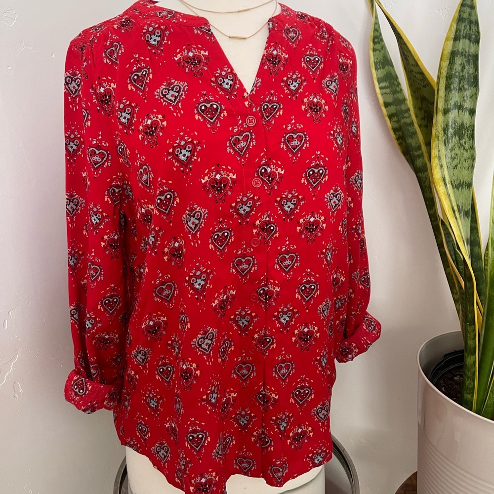 Beachlunchlounge Vibrant Patterned Button Up Blou… - image 3